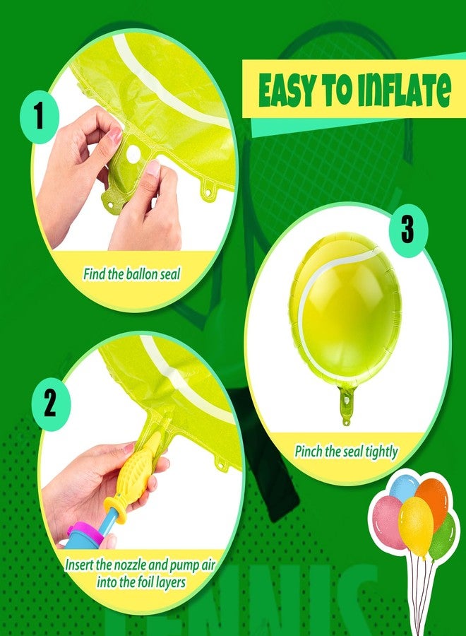 Motionchic 20 Pcs 18 Inch Tennis Balloon Tennis Party Decorations Foil Large for Sports Themed Birthday Women Men Decor Party Supplies, Green - Image 5